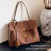 Frosted Leather Bag Women's Large Capacity 2025 New Leisure This Year Popular Messenger Portable Commuter Platinum Leisure Bag