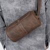 Herren Crossbody-Tasche aus Leder im koreanischen Stil - Vintage Elefantennarben Zylinderdesign