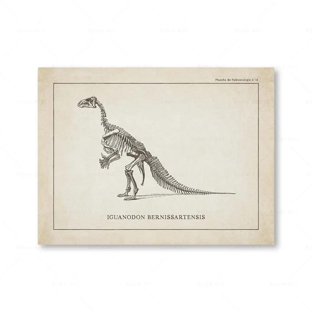 Canvas Painting Nordic Posters And Prints Vintage Dinosaur Skeleton Paleontology Wall Art Wall Pictures For Boy Kids Room Decor