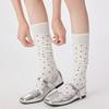 Polka Dot Print Long Socks Lingerie Sexy Mesh Fishnet High Knee Sock Women Summer Nylon Thin Transparent Lolita Kawaii Stockings