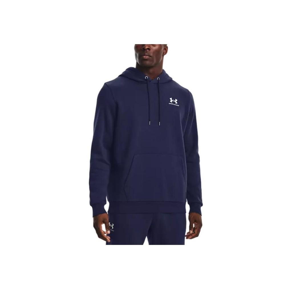 Under Armour Solid Color Hooded Pullover Long Sleeve Sweatshirt Men sweatshirt Dark-Blue 1373880-410