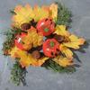 Autumn Maple Leaf Wreath for Door & Wall Hanging - Thanksgiving & Halloween Decoration with Artificial Flowers