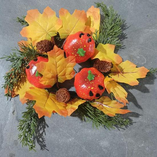 Autumn Maple Leaf Wreath for Door & Wall Hanging - Thanksgiving & Halloween Decoration with Artificial Flowers