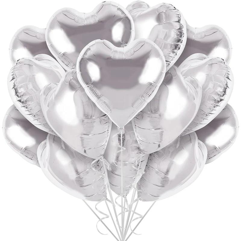 5/100Pcs 18inch Red Love Heart Shape Foil Balloons Wedding Decoration Birthday Party Gift Home Room Decor DIY Aluminum Air Balls