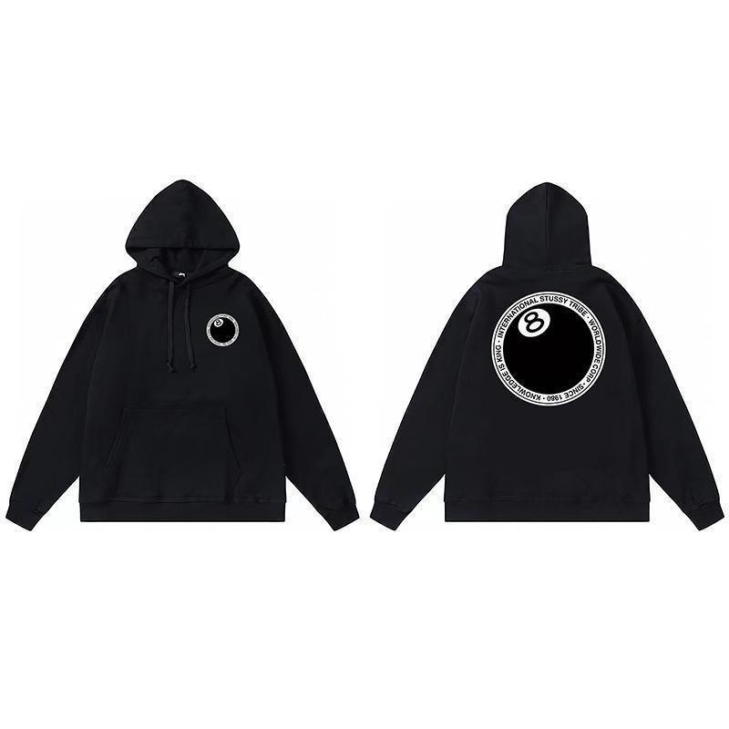 Stussy Mens Hooded Sweatshirt Casual Loose Fit Streetwear Printed Pullover