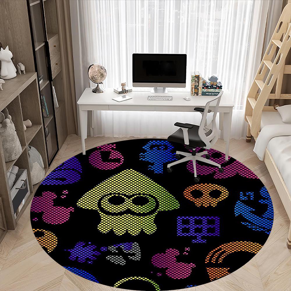 1pc Splatoon? Office Round Area Rug, Under Office Chairs Bedroom Living Room Home Decor, Room Deco, Available in Various Sizes197