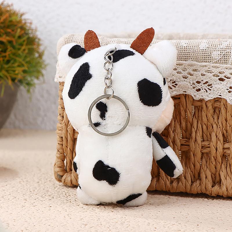 Cartoon Cute Cow Plush Toy Kawaii For Girls Cotton Animal Doll Filled Home Decoration Soft Animal Cattle Props Bag Pendant