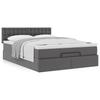 Ottoman Bed with Mattress Gray 140x190 Cm Faux Leather