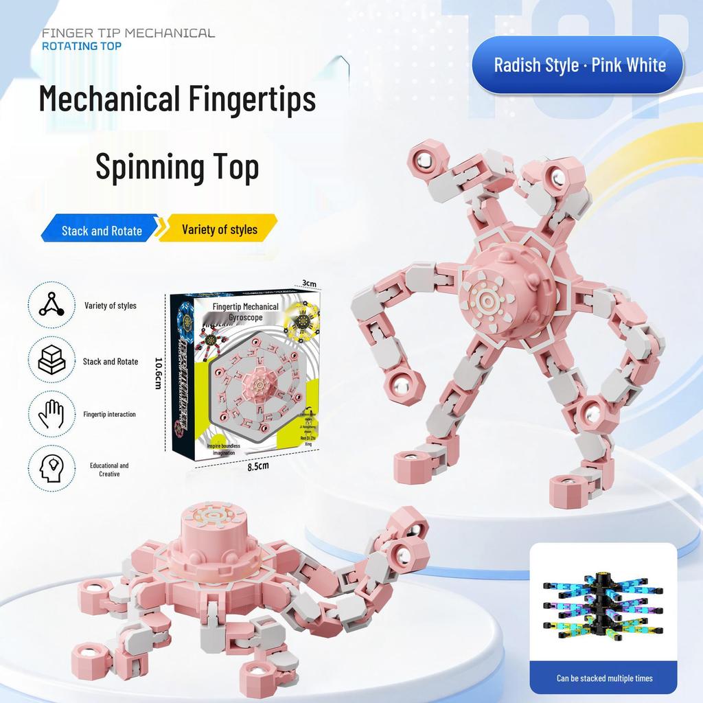 Deformable Luminous Gyro Toy for Kids - Educational Stress-Relief Mechanical Spinner
