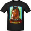 BoJack Sitcom Horseman Animowana Męska Koszulka Bawełniana Graficzna Krótki Rękaw Okrągły Dekolt Koszulki Codzienne Czarne Duże