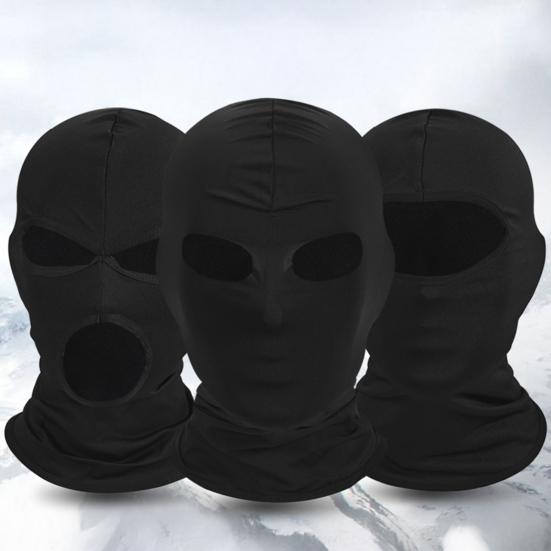 Full Cover Face Guard Solid Color Lightweight Breathable High Elastic Halloween Role-Playing Non-Porous Dual/Three Holes Face Shield