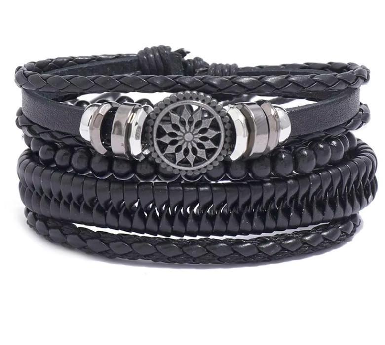 

Simple Retro Unisex Woven Anchor Bracelet Set – Handcrafted Fashion Jewelry