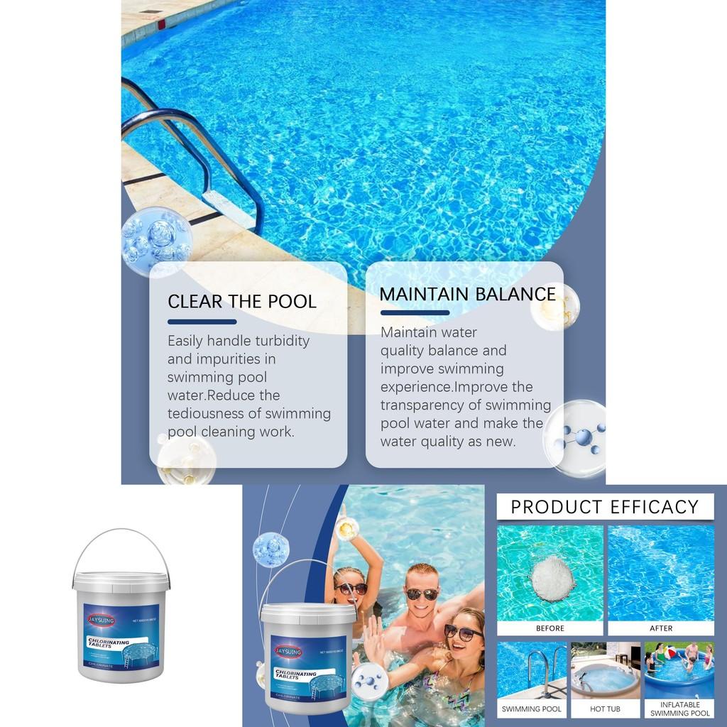 Jaysuing Multi-functional Fast-dissolving Pool Cleaning Tablets For Improved Water Quality