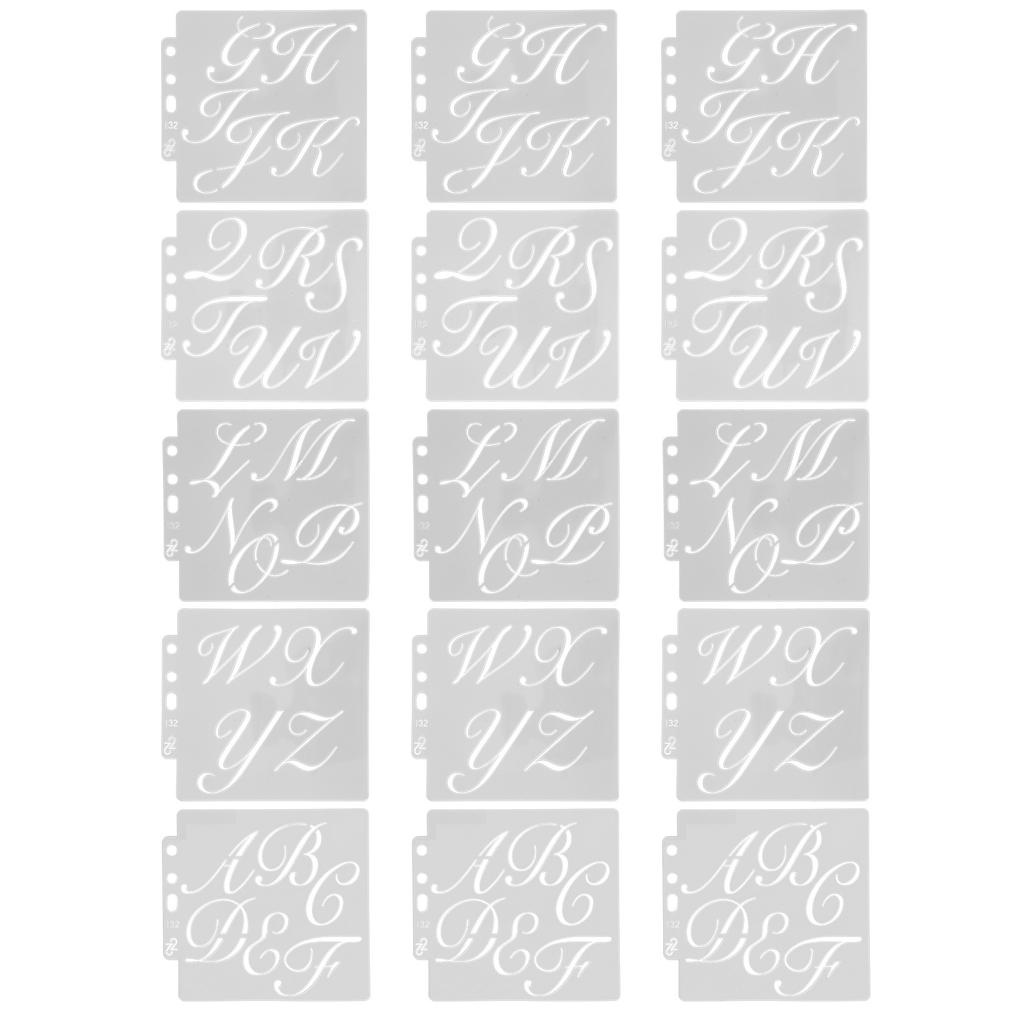 15 stücke Brief Vorlage Hohl Wiederverwendbare PET Malerei Form Interessant Karte Machen Liefert für Kunst