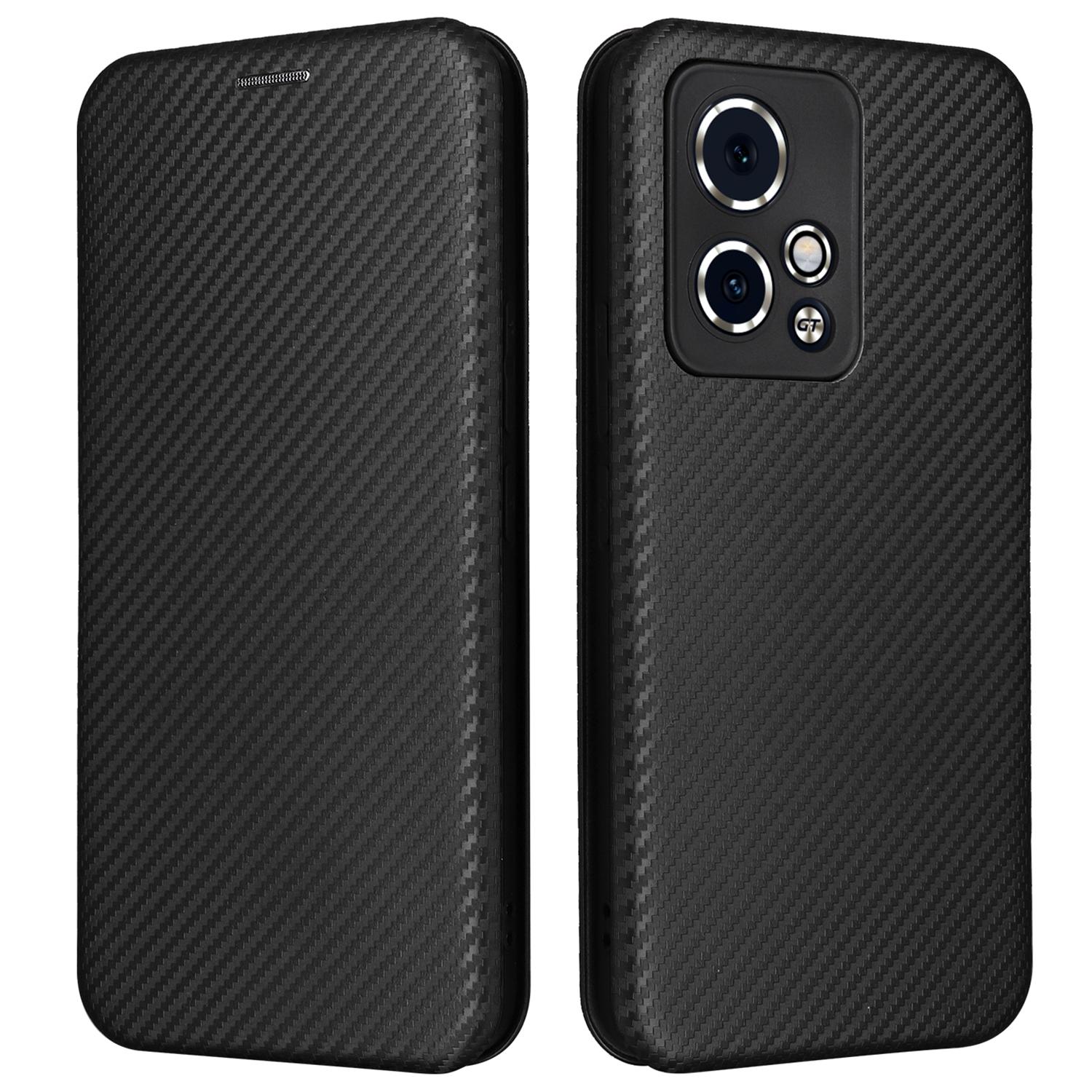 

Кожаный чехол-книжка с слотом для карт и текстурой под карбон для Honor 90 GT 5G A