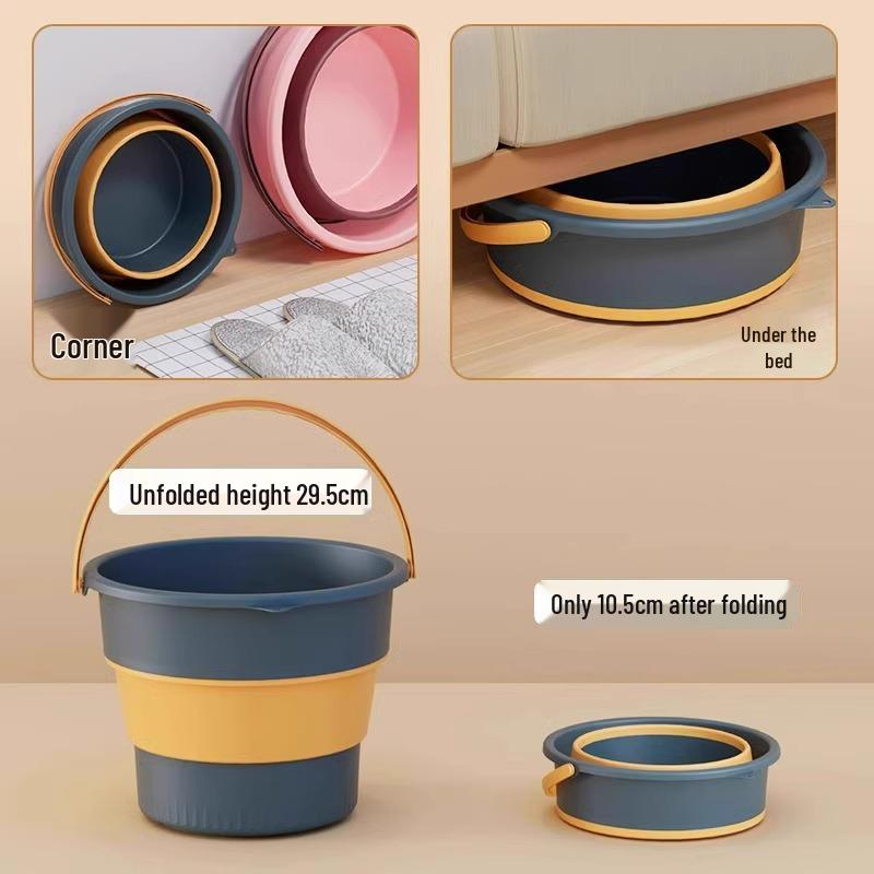 Durable Folding Portable Multi-Use Plastic Bucket: Ideal for Laundry, Outdoor Fishing, Car Storage, and More