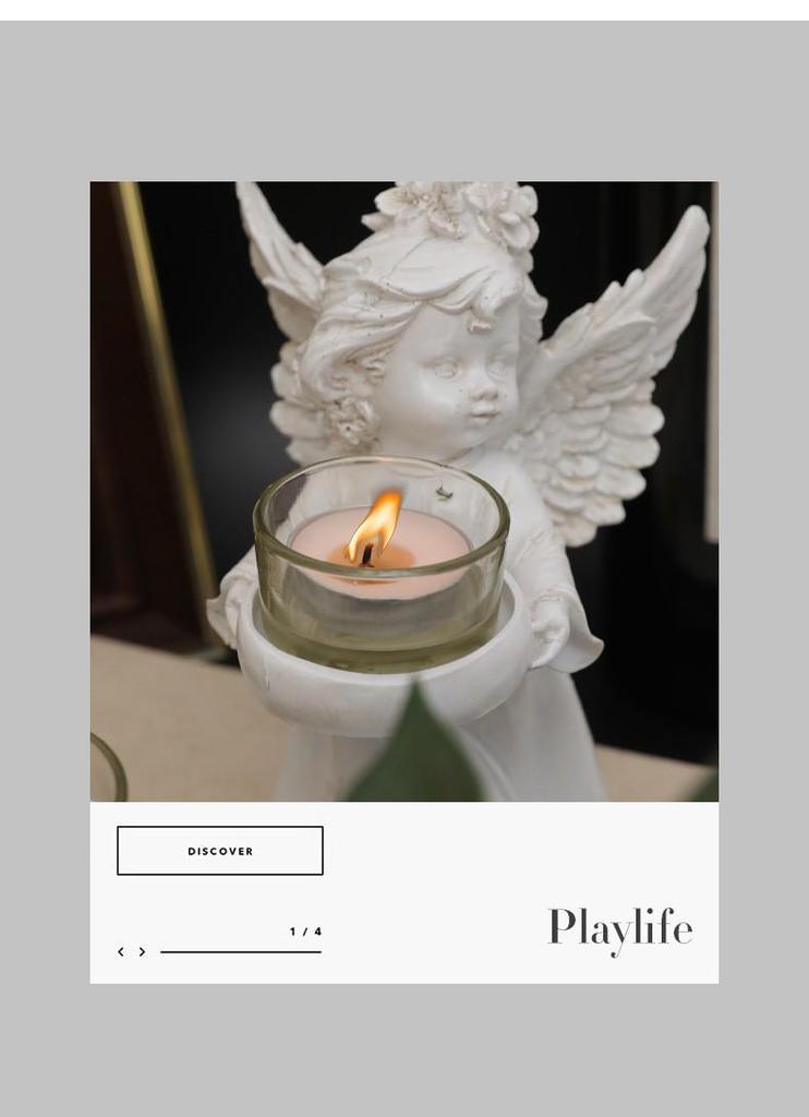 European-Style Angel with Candlestick: Pure White Ornamental Decor for Romantic Atmosphere In Living Room or Party