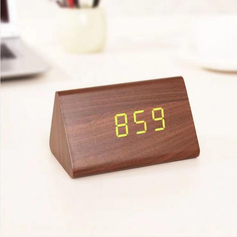 Creative Wooden Alarm Clock Simple Retro Clock Silent Luminous Student Bedside Multifunction Nordic Station Clock Electronic Clock