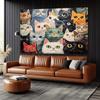 VIKAMA Colorful Cat Collage Print Wall Tapestry Vibrant Feline Art Poster Cat Lover Home Decor for Living Room  Bedroom