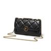 New black chain rhombus small square bag, high-end single shoulder armpit bag, fashionable, casual and simple.