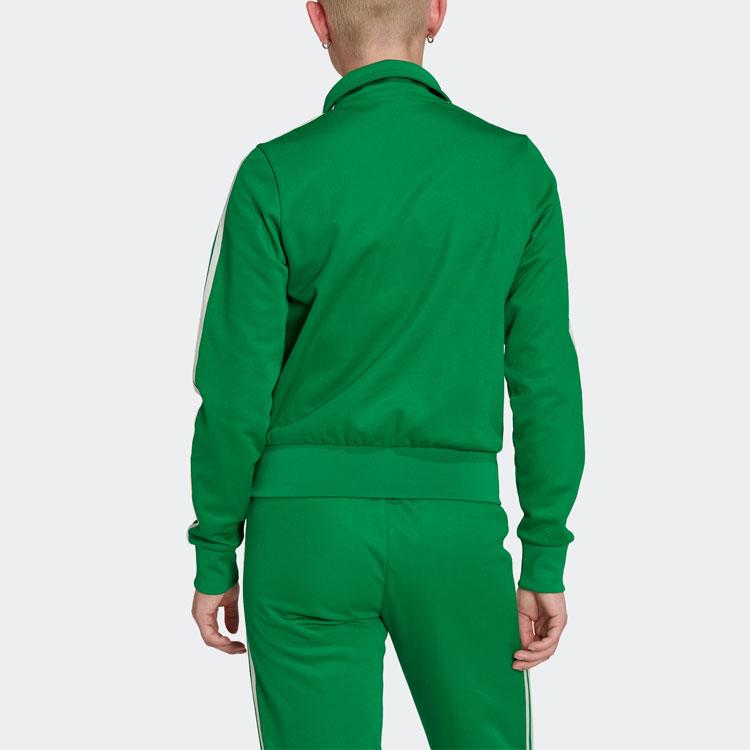 Adidas Originals X Sporty&Rich Striped Print Pullover Collar Long Sleeve Jacket Women Jacket Green IB2156