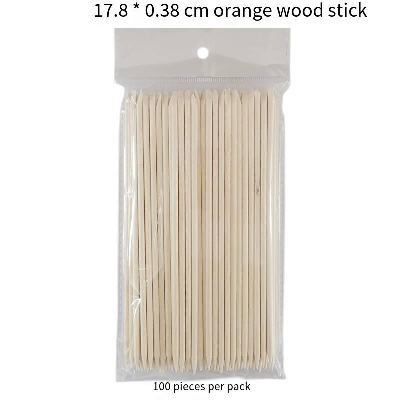 SunelPort Durable Birch Wood Manicure Nail Art Sticks 17.8cm Double-Ended 100pcs Per Pack