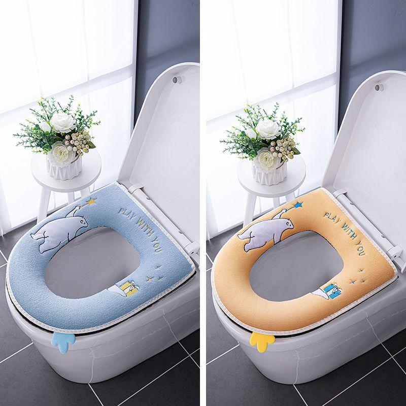 Universal Closestool Cushion Fully Enclosed Closestool Cushion Thickened Closestool Cover Cartoon Waterproof Cushion Zipper Closestool Cushion