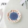 Fruit Vegetable Grater Ceramic Garlic Plate, Print Ginger Cheese Manual Grinder, Vegetables Multi-function Kitchen Mincer Dish for Onion, Lemon,