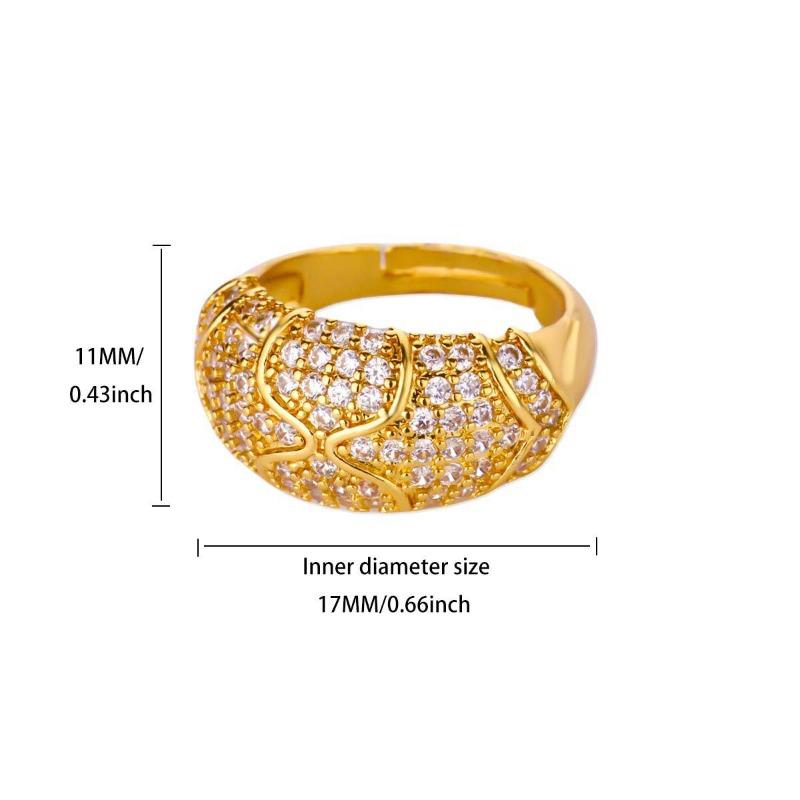Hot Sale Full Diamond Ring Fashion Temperament Opening Light Luxury Zircon Group Inlaid Luxury Diamond Ring Supply