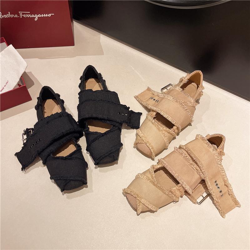 Women's Shoes 2024 Hot Selling Solid Color  Women's Single Shoes Outdoor Casual Creative Women's Sandals Luxury