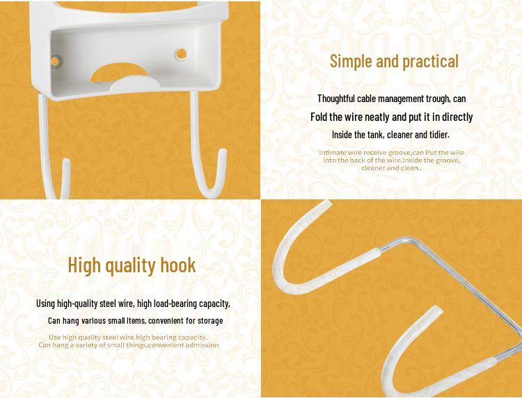 Hotel Iron Hanger and Storage Shelf for Guest Room Ironing Board - Extra Thick, White.
