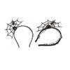 Halloween Headwear Spider Webs Headband Lace Necklace Fancy Dress-up Headpiece for Cosplay Party Novelty Headdress