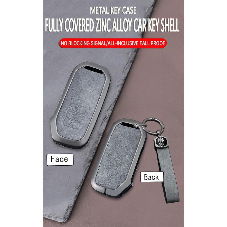 Key Fob Cover Fit for Kia EV6 GT-Line K8 V6 Zinc Alloy Key Case with Keychain Key Shell Protector 7 Button