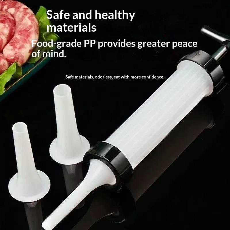 1 Set Manual Sausage Stuffer Compact Kitchen Meat Filler Machine Reusable Diy Handmade Meatball Maker Sausage Filling Tool