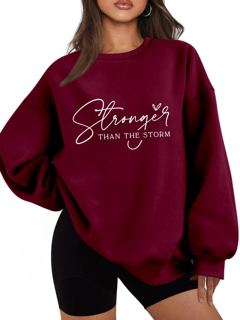 Stronger Than the Storm Women's Plush Hoodie - Thickened Warm Autumn/Winter Style