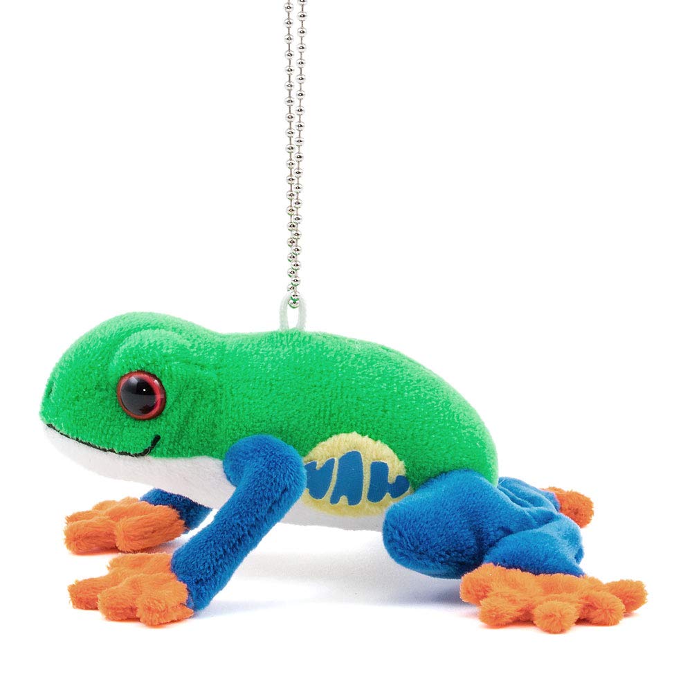 COLORATA Plush Mascot Red-Eyed Tree Frog (Realistic Amphibianwith Chain) Cute Frog Keychain Doll Gift (Twice Tested) Christmas Present