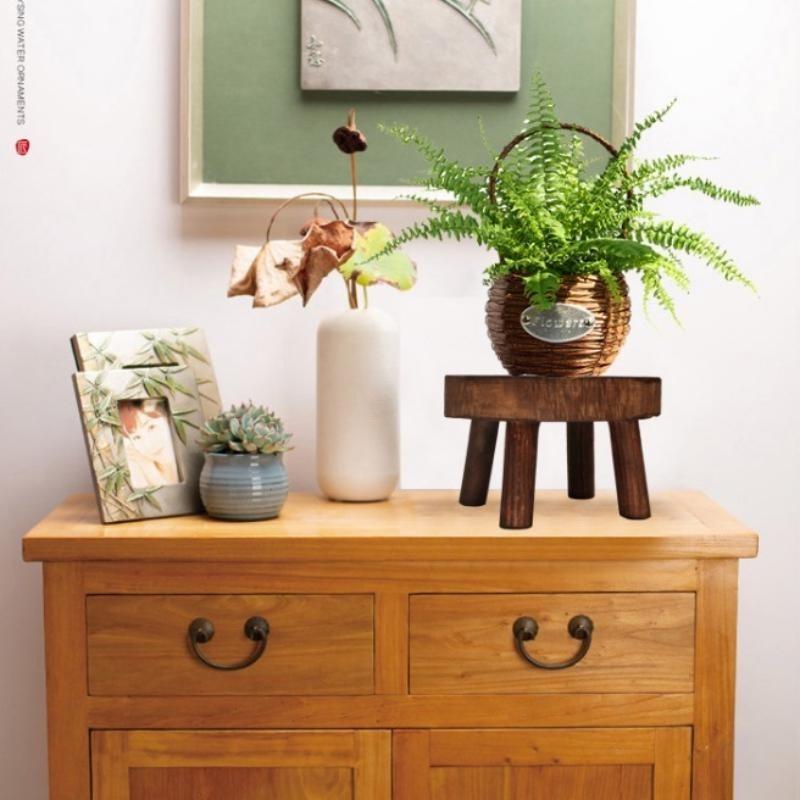 Träställ för växter Blomkruksbas Hållare Pall Inomhus Utomhus Trädgård Suckulentkrukor Bricka Blomsterdisplay Växtställ Liten Pall