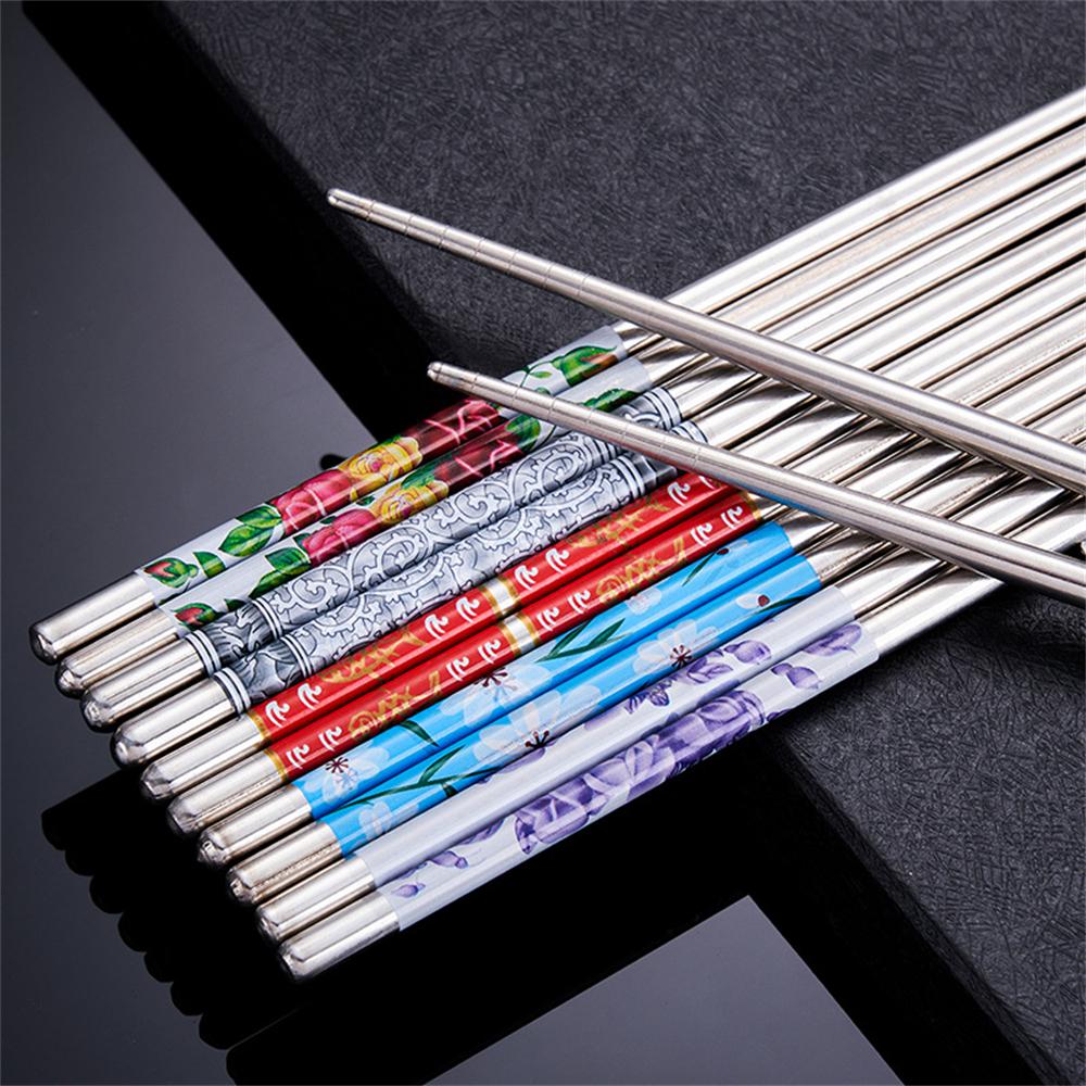 Non-slip Chopsticks Sleek Design Light Weight Approximately 16g Food Grade Material Stainless Steel Environmental Friendly