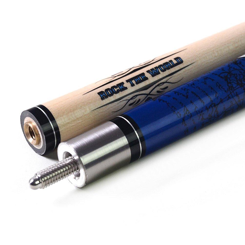 CUESOUL ROCKIN Series 57" 21oz Maple Cue Stick Set with Joint Protector, Towel, and Cue Carry Bag (G405)