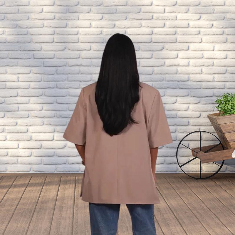 

Повседневный женский костюм с лацканами на пуговицах в европейском и американском стиле 2025 года с вариантами короткого и длинного рукава XL