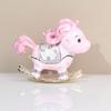 Valentine Gift Alloy Rocking Horse Jewelry Box Enamel Craft Decor Birthday Present