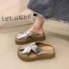 Feeling Bag Head Outer Wear with Cool Slippers Skirt Women's Summer Half Slippers Thick-soled Small Man Stepping On Shit French Mary Jane Shoes