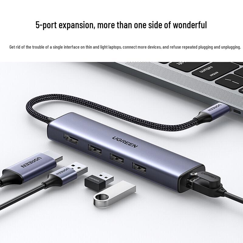 UGREEN CM475 5-in-1 USB-C Hub with 4K HDMI, USB 3.0, and Ethernet