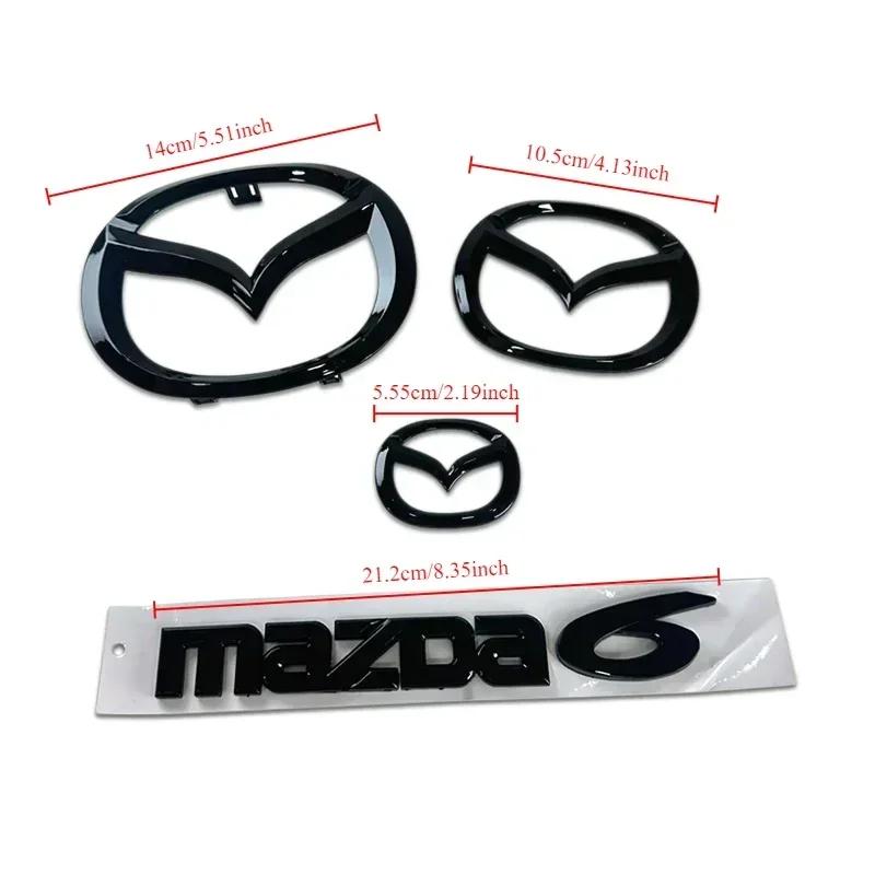 2025 Hot Plastic Car Front Trunk Emblem for Mazda 6 Mazda6 Steering Wheel Badge 3D Body Replaced Sticker Rear Tail Refitting Dec