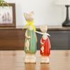 2 pièces Figurine de Chat Créative en Céramique Statues d'Animaux Mignonnes Modernes Artisanat Miniatures Sculpture Voiture