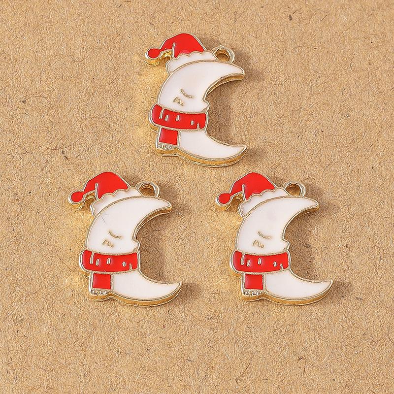 10pcs Enamel Christmas Tree Snowman Pendant Charms for Jewelry Making Christmas Earrings Necklaces DIY Accessories Supplies