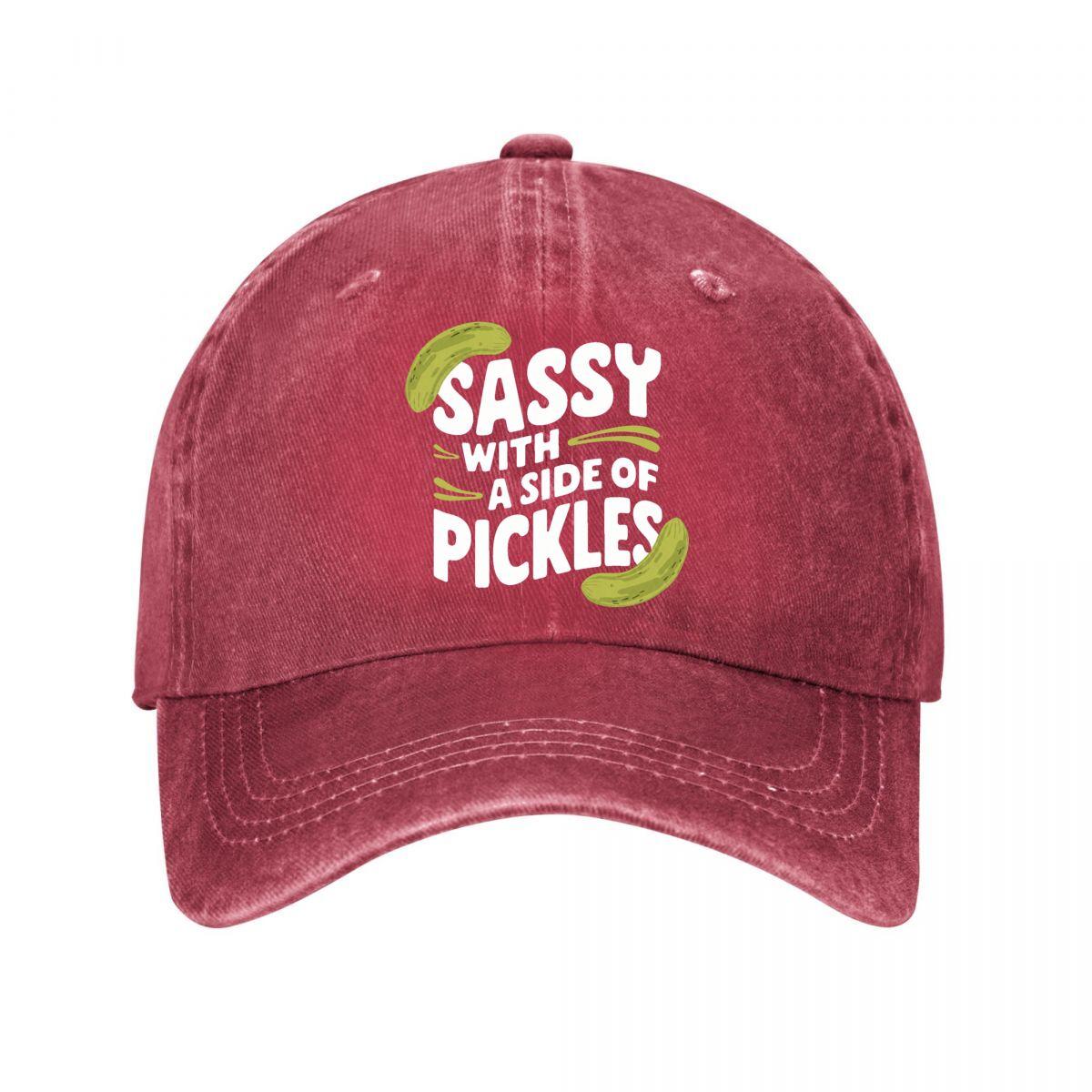 Sassy Pickles Graphic Washed Baseball Cap Outdoor For Womens Unisex FeUnisex One Size