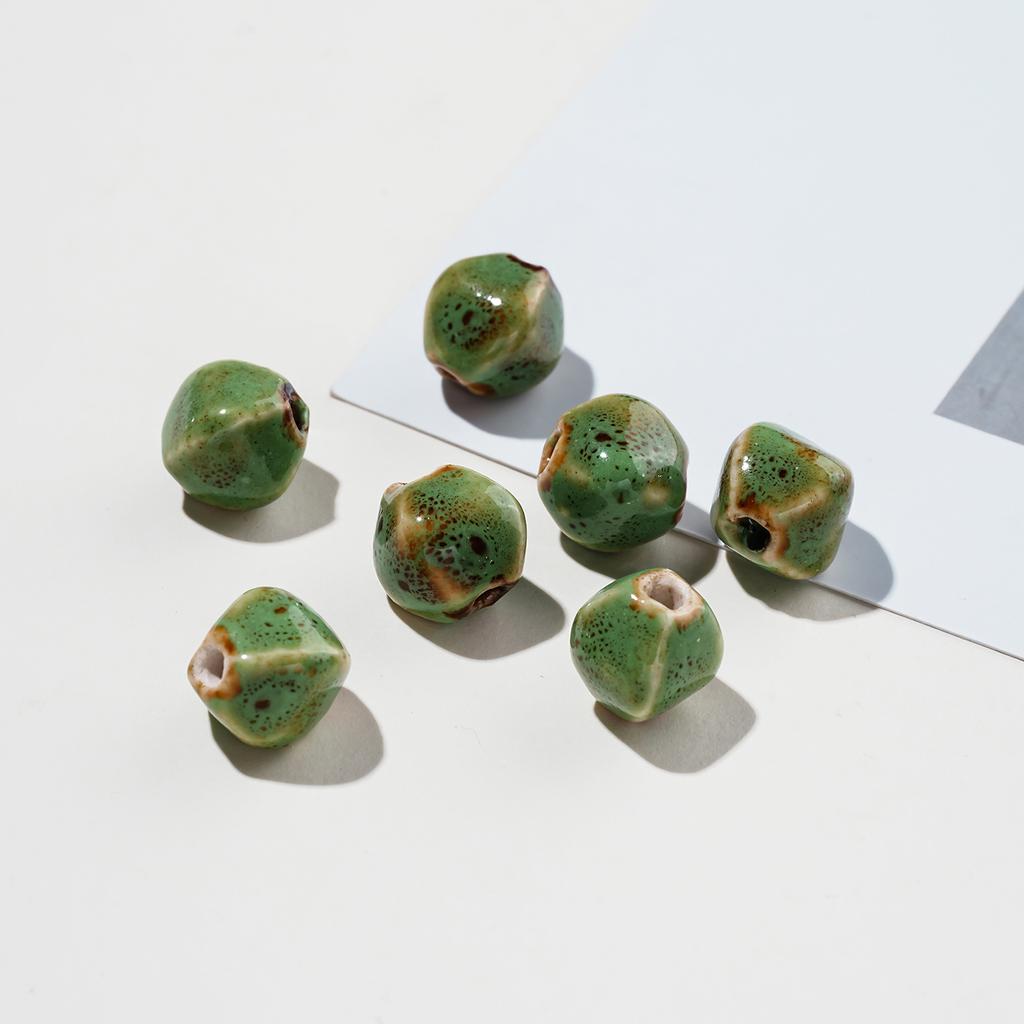 10pcs/Lots Irregular Ceramic Beads Colored Spacer Loose Beads for DIY Necklace Bracelet Keychain Jewelry Making Findings