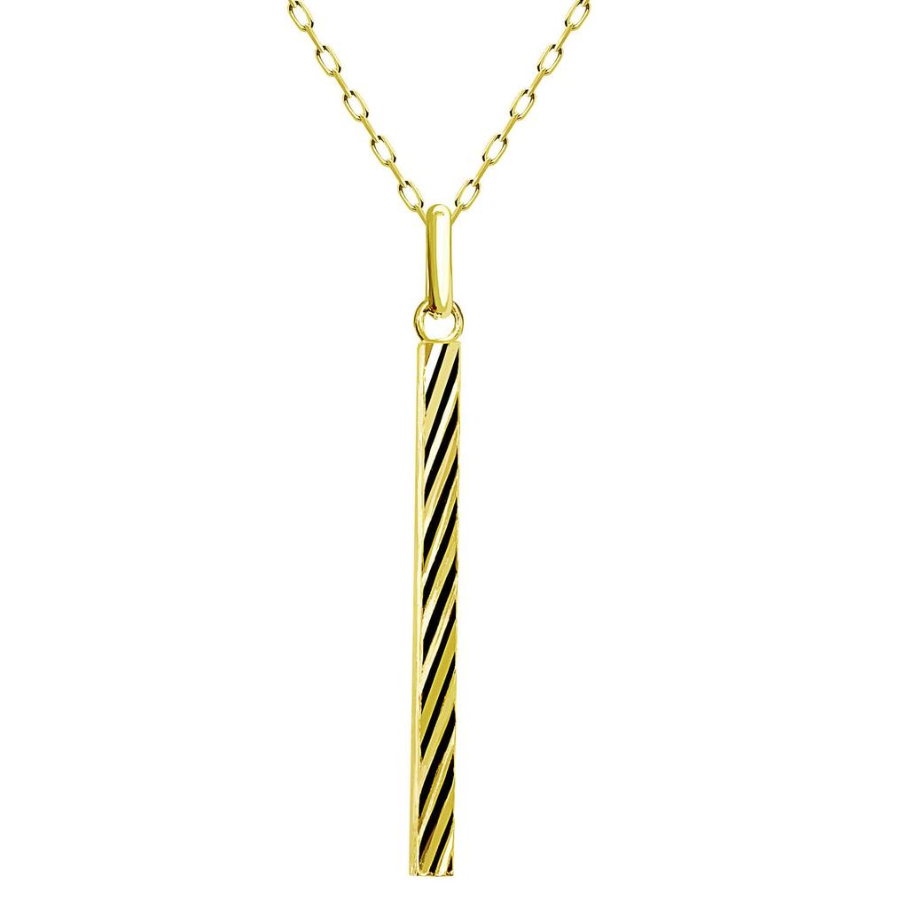 Lala Christie 18K Gold Bar Necklace with 18K Gold Design Women's (lp51-0024-yg)