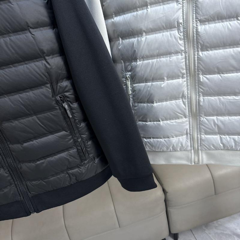 Tan Series Ribs Double Spell + Pressed Velvet, Autumn and Winter Men's Outdoor Sports and Leisure Hooded Light Down Jacket